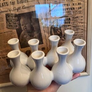 Elegant White Ceramic propagation Vase Set